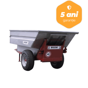 Remorca viticola cu franare pneumatica Bicchi de inox, 6 tone, monoax/axa dubla