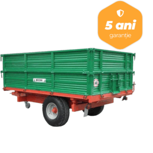 Remorca agricola monoaxa cu basculare trilaterala Bicchi model BRT502, 7 tone, franare pneumatica