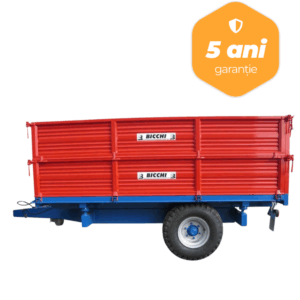 Remorca agricola monoax Bicchi, basculabila pe 3 parti model BRT550, 5 tone