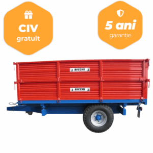 Remorca agricola cu ax tandem Bicchi BT120-P2, 12 tone, franare pneumatica