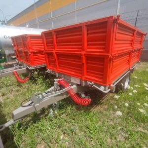 Remorca agricola monoax Bicchi, basculabila 3 parti, model BRT125 GCF, 2.5 tone, franare hidraulica, produs nou, stoc Ploiesti, matricola 2021